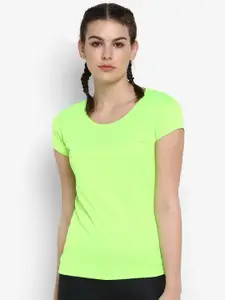 ScoldMe Women Fluorescent Green Slim Fit T-shirt