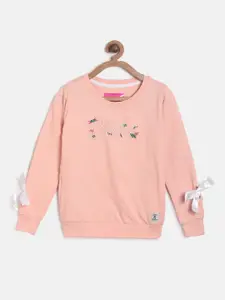 TALES & STORIES Girls Peach-Coloured Sweatshirt