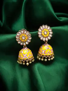 aadita Gold-Toned Dome Shaped Jhumkas Earrings