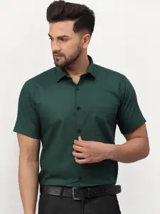 JAINISH Men Green Solid Regular Fit Formal Shirt