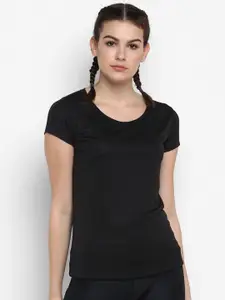 ScoldMe Women Black Slim Fit T-shirt