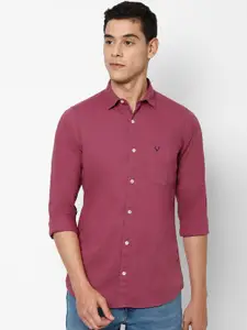 Allen Solly Men Pink Slim Fit Solid Casual Shirt