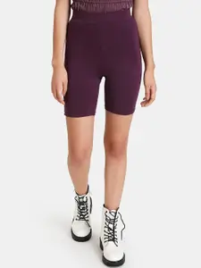 Kazo Women Burgundy Mid-Rise Regular Shorts