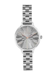 GIO COLLECTION Women Grey Dial & Grey Stainless Steel Bracelet Style Straps Analogue Watch