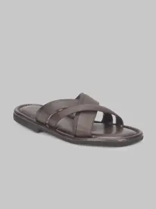 V8 by Ruosh Men Brown Leather Comfort Sandals