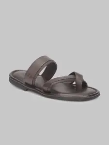 V8 by Ruosh Men Brown  Leather Comfort Sandals