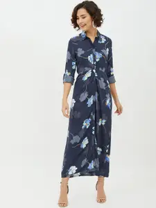 StyleStone Women Blue Printed Maxi Dress
