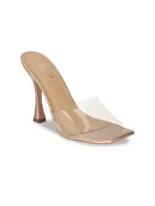 Truffle Collection Women Rose Gold Solid Sandals