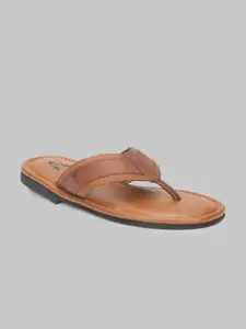 V8 by Ruosh Men Tan Brown Leather Comfort Sandals