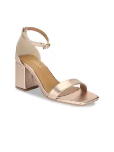 Truffle Collection Women Rose Gold Solid Sandals
