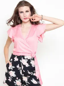 Sera Pink Wrap Top