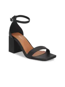 Truffle Collection Women Black Solid Sandals