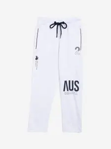 Octave Boys White Printed Track Pants