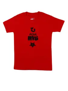 Crunchy Fashion Boys Red Typography   Printed T-shirt