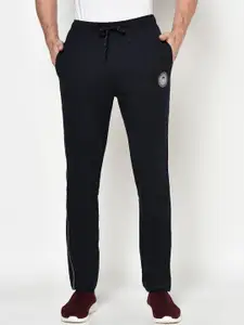 Octave Men Navy-Blue Solid Cotton Track Pants