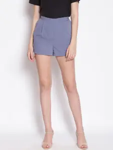 Oxolloxo Women Purple Mid-Rise Regular Shorts