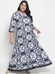 Amydus Women Plus Size Blue Maxi A-Line Dress