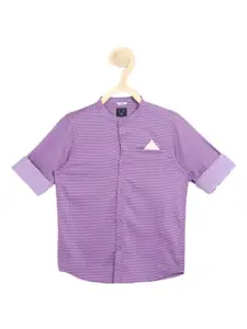 Allen Solly Junior Boys Purple Slim Fit Printed Casual Shirt