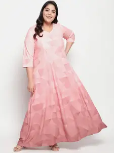 Amydus Women Plus Size Peach Maxi Dress