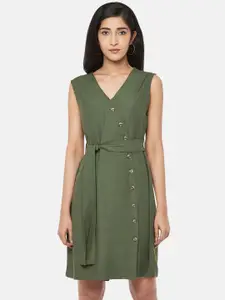People Green A-Line Dress