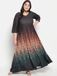 Amyduss Women Plus Size Black A-Line Dress