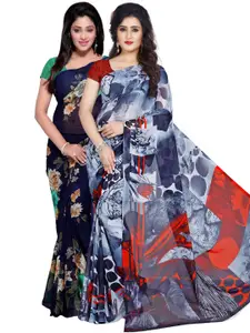 ANAND SAREES Women Multi Printed Pack of 2 Saree