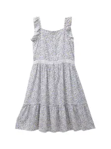 Cub McPaws Off White Floral A-Line Dress