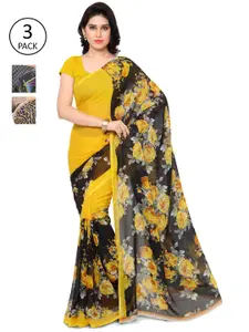 ANAND SAREES Pack Of 3 Poly Georgette Sarees