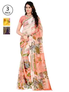 ANAND SAREES Pack of 3 Floral Printed Saree