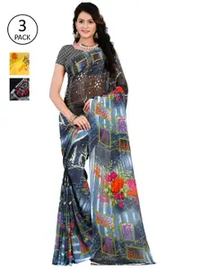 ANAND SAREES Pack of 3 Poly Georgette Saree