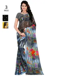 ANAND SAREES Pack Of 3 Poly Georgette Sarees