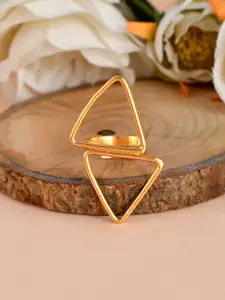 Silvermerc Designs Gold-Plated Celtic Double Triangle Handcrafted Adjustable Finger Ring