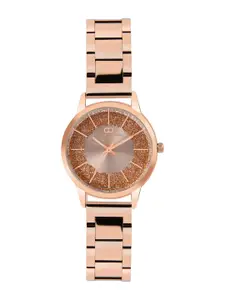 GIO COLLECTION Women Rose Gold-Toned Dial Steel Bracelet Style Straps Analogue Watch