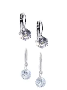 OOMPH Silver Contemporary Hoop Earrings