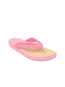 Crocs Crocband  Women Pink  Yellow Croslite Thong Flip-Flops