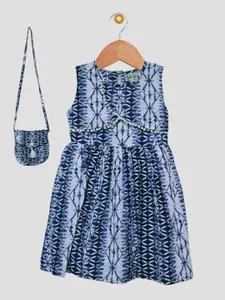 Bella Moda   Blue Round Neck Fit & Flair,  Sleeveless - Dress