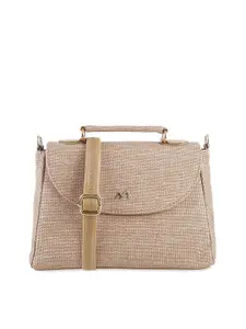 Metro Beige Textured Structured Satchel