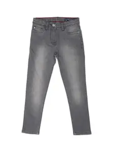 Allen Solly Junior Girls Grey Skinny Fit Heavy Fade Jeans