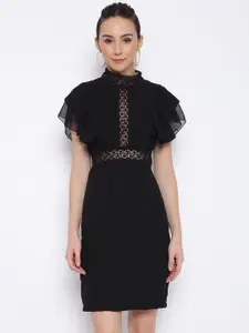 MARC LOUIS Black Georgette Sheath Dress