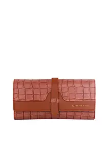 GIORDANO Women Brown Textured Three Fold Wallet