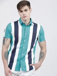 LOCOMOTIVE Men Multicoloured  Slim Fit Striped Casual Shirt