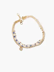 FOREVER 21 Women Gold & Blue Charm Bracelet
