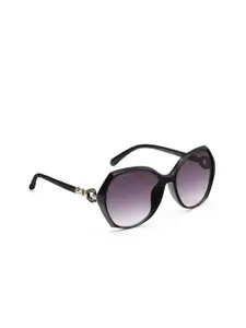 ROYAL SON Women Purple Lens & Black Oversized Sunglasses with UV Protected Lens