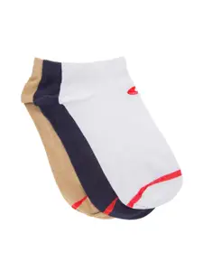 Allen Cooper Men Pack Of 3 Assorted Ankle-Length Cotton Socks