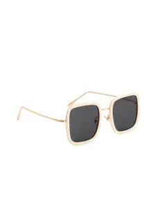ROYAL SON Women Black Lens & White Square Sunglasses CHIWM00112-C6-Black