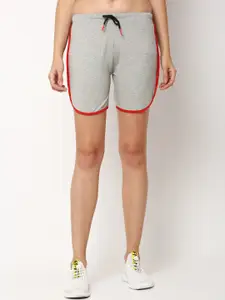 Miaz Lifestyle Women Grey Regular Fit Mid-Rise Regular Shorts