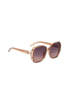 ROYAL SON Women Grey Lens & Brown Oversized Sunglasses CHIWM00114-C3-Grey
