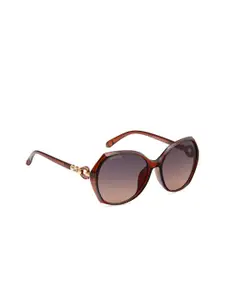 ROYAL SON Women Grey Lens & Brown UV Protected Butterfly Sunglasses CHIWM00116-C2