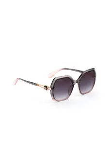 ROYAL SON Women Grey Lens & Gunmetal-Toned UV Protected Butterfly Sunglasses CHIWM00115-C2