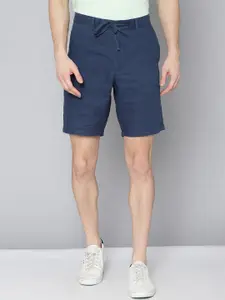 GANT Men Blue Mid-Rise Linen Regular Shorts